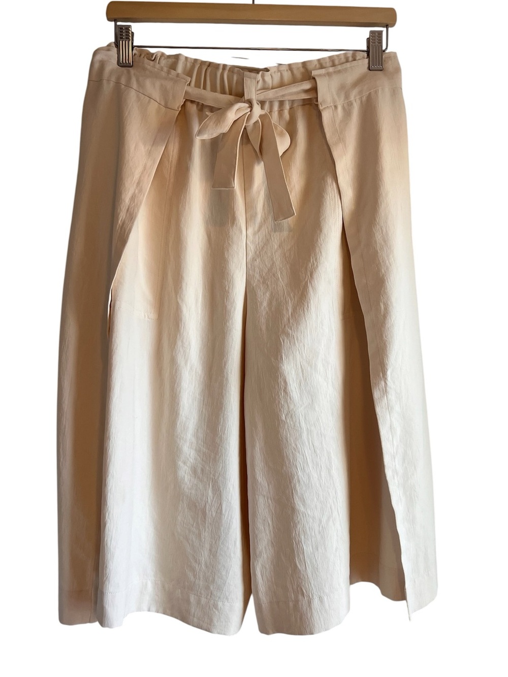 Issey Miyake Wide Leg Tie-Waist Linen Blend culottes size M excellent condition